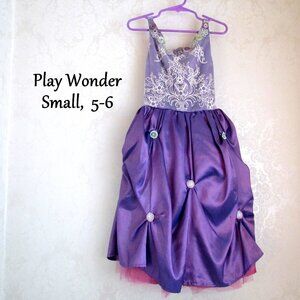 GIRL'S PRINCESS COSTUME, 5/6, PURPLE PLAY WONDER BALL GOWN w BLING, NWOT